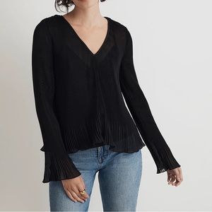 NEW / madewell Pleated Flare-Sleeve Top